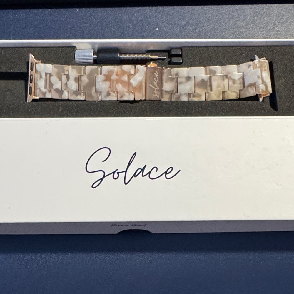 Solace Cream & pink quartz looking Watch Band 38/40/41 mm iwatch band
